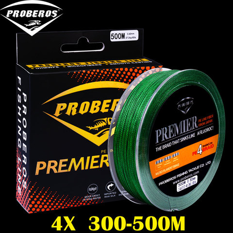 300M&500M PRO BEROS Fishing Line Red/Green/Grey/Yellow/Blue 4 Weaves Braided Fishing Line Available 6LB-100LB PE Line ► Photo 1/6