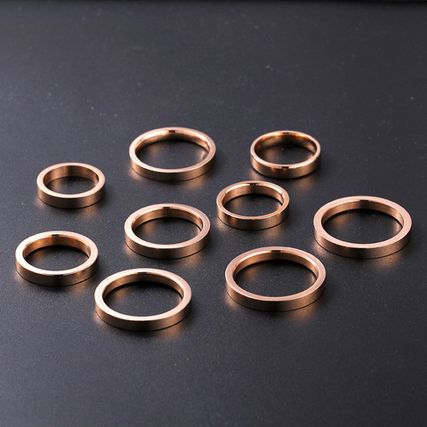 KNOCK Latest Fashion Fortunately Rose Gold Women Men Polished Stainless Steel Ring Convention Jewelry Wedding Band Ring Valentin ► Photo 1/6