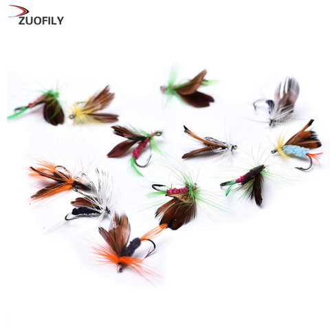 12pcs/set Various Dry Fly Fishing Lure Trout Salmon Dry Flies Fish Hook Lures fishing fishing pesca ► Photo 1/3