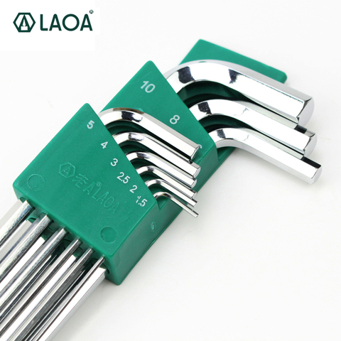 LAOA Good Quality 9PCS S2 Hex Wrench Allen Key Socket Hexagonal Wrenches Set Spanner For repair bicycle Hand tool set ► Photo 1/6