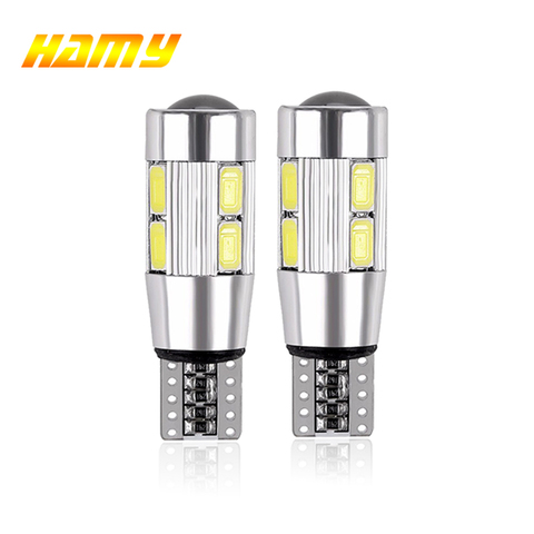 2x T10 W5W Car LED Signal Bulb Canbus Auto Interior Light License Plate Reading Turn Wedge Side Parking Reverse Brake Lamp 10SMD ► Photo 1/6