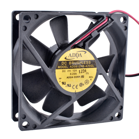 COOLING REVOLUTION AD0812HB-A70GL 8cm 8025 80mm fan 80x80x25mm 12V 0.25A Double ball bearing large air volume cooling fan ► Photo 1/4