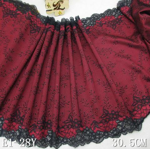 5 Meter Black and Red Lace Trim