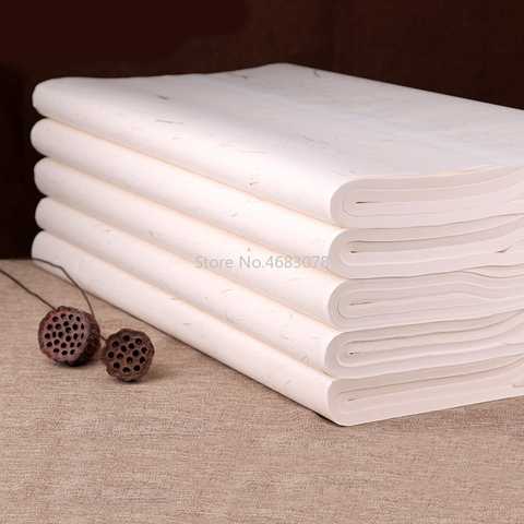 100 Sheets Traditional Xuan Paper Chinese semi-raw rice paper Painting Calligraphy Supplies ► Photo 1/6