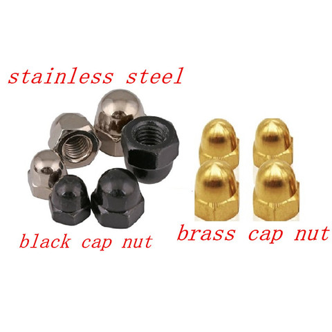 2-20pcs  brass  steel with black  stainless steel Acorn Nuts M3 m4 m5 m6 m8 m10 m12 Cap Nut Acorn Dome Head Hex Nuts ► Photo 1/1