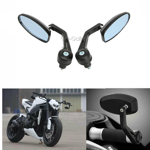 2Pcs Motorcycle Aluminum Rearview Mirror 7/8 22mm Bar End Side Universal Motorbike  Bike Handlebar Rear View Mirrors Modification