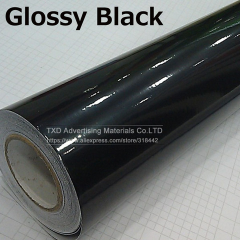 10/20/30/40/50/60x152CM Glossy Black Vinyl Car Decal Wrap Sticker Black Gloss Film Wrap Retail For HOOD Roof Motorcycle Scooter ► Photo 1/6