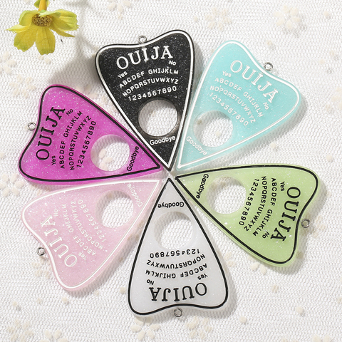 10pcs 42*60mm Ouija Planchette Charms Flat back Resin Cabochons Glitter Accessory for  Necklace Pendant DIY ► Photo 1/6