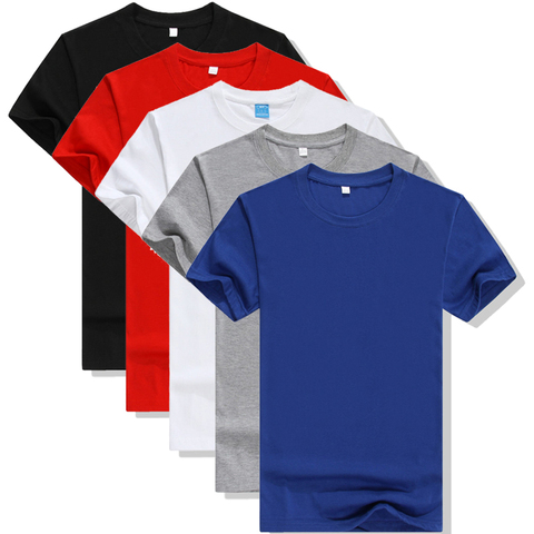 5pcs 2022 Simple Creative Design Line Solid Color T Shirts Men's New Arrival Style Summer Short Sleeve Men T-shirt Plus Size ► Photo 1/5