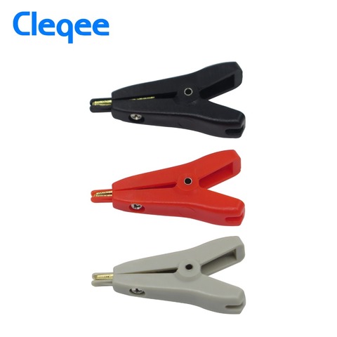 Cleqee 3pcs P2005 50mm 10A Alligator Kelvin Clamps Copper Gold Plated Crocodile Clips ► Photo 1/6