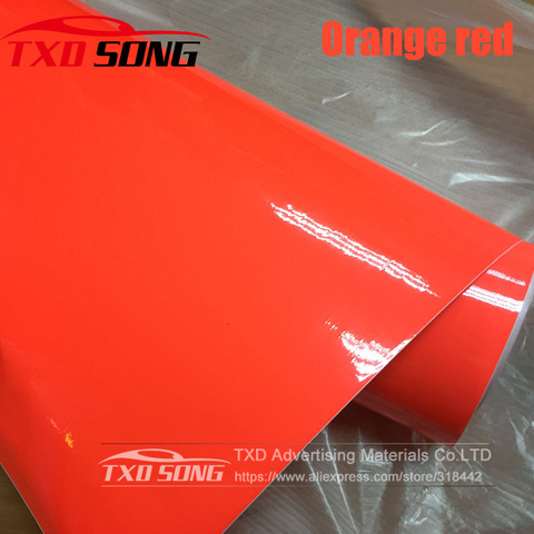Fluorescent orange Red Vinyl Film Self Adhesive Car Wrapping Sticker With 4 Colors For Choice Fluorescent Vinyl Film ► Photo 1/6