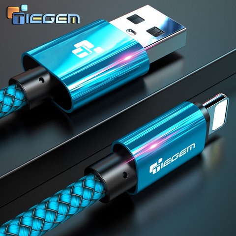 Tiegem USB Cable For iPhone 7 8 6 5 6s S 5 se plus X XS MAX XR Cable Fast Charging Cable Mobile Phone  Usb Data Cable 3M ► Photo 1/6