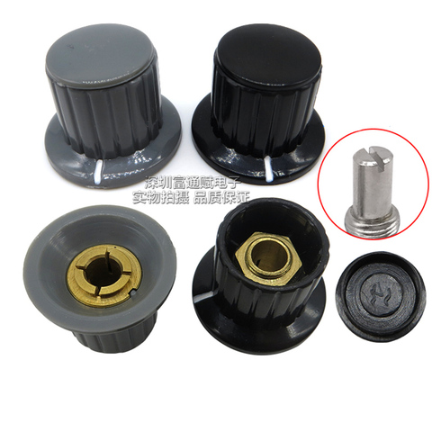 10pcs Potentiometer Plastic knob Cap KYP25-18-6J Band Switch Universal Round D-shaped shaft ► Photo 1/1