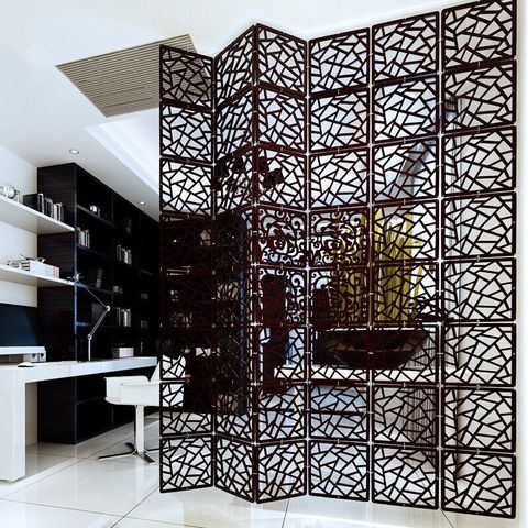 Entranceway Hanging Wooden carved Cutout Carving room divider partition wall biombo room Dividers Partitions 29cmx29cm ► Photo 1/5