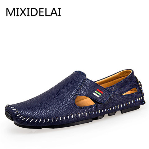 MIXIDELAI Fashion Moccasins For Men Loafers Summer Walking Breathable Casual Shoes Men Hook&loop Driving Boats Men Shoes Flats ► Photo 1/6
