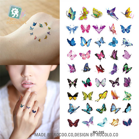 Body Art waterproof temporary tattoos for women 3d Beautiful butterfly design small arm tattoo sticker wholesales RC2315 ► Photo 1/2
