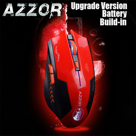 AZZOR Rechargeable Wireless Mouse Mute Butto Gaming Mice 2400 DPI 2.4G FPS Gamer Lithium Battery Build-in For PC Laptop Computer ► Photo 1/6