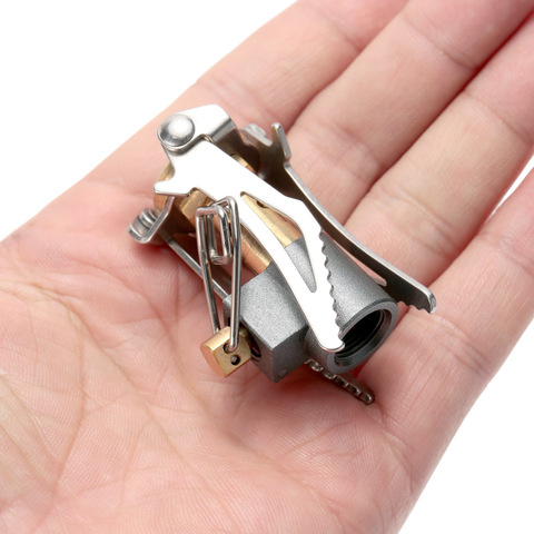 Folding Mini Camping Gas Stove Burner Outdoor 3000W Pocket Picnic Survival Furnace Cooking Gas Burner Cooker Stove 45g Pouch ► Photo 1/6