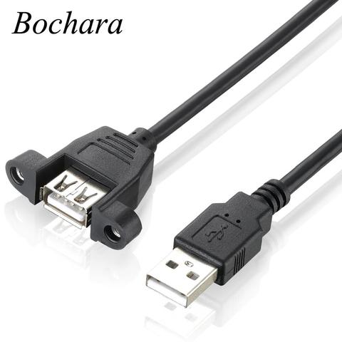 Bochara USB 2.0 Extension Cable Male to Female With Screw Panel Mount Foil+Braided  Shielded 30cm 50cm 1m 2m 3m 5m ► Photo 1/6