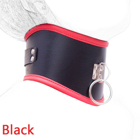 Upscale leather slave collar with pull ring adjustable belt sex adult collars fetish bdsm bondage black/red neck corset sex toys ► Photo 1/5