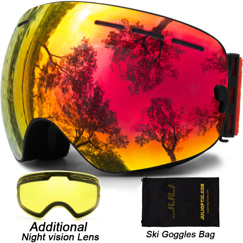 Hot !Double brightening lens for ski goggles Night of Model Number GOG-201 for 