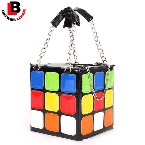 Women's Handbag Shoulder Bag Geometric Cute Colorful Magic Rubik's Cube Bag Fashion Chain Tote Snack pack Storage Party Unique ► Photo 1/6