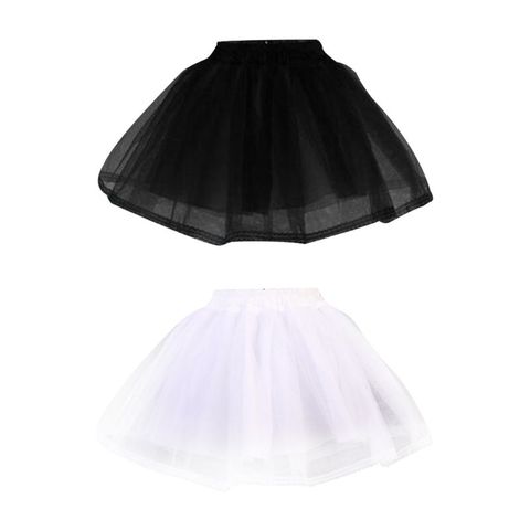 Women Double Layers Solid Color Short Tulle Petticoats Elastic Waistband A Line Mesh Underskirt Crinolines For Wedding  Dress ► Photo 1/6