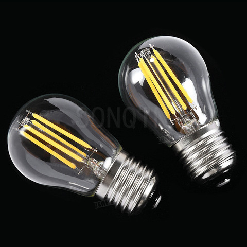 Super Bright Retro G45 A60 C35 LED 24W 18W 12W 6W  Dimmable Filament Light Bulb E27 E14 COB 220V Glass shell Vintage Style Lamp ► Photo 1/6