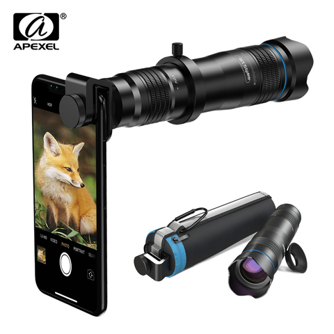 APEXEL optic phone mobile camera lens 36x telephoto telescope lens monocular+ selfie tripod for iPhone Huawei all Smartphones ► Photo 1/6