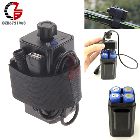 Portable 4 x 18650 Lithium Battery Case Waterproof 18650 Battery Box with USB DC Jack for Power Bank LED Bicycle Light Bike Lamp ► Photo 1/6