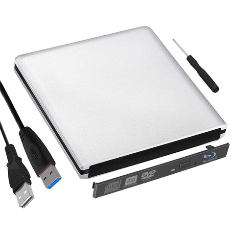 12.7mm USB 3.0 Blu-ray Drive External Optical Drives Enclosure SATA to USB External Case For Laptop Notebook without drive ► Photo 1/6
