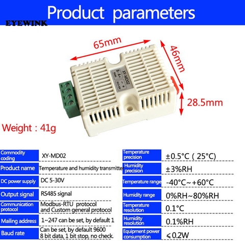 Temperature & Humidity Transmitter SHT20 Sensor High Precision Monitoring Modbus RS485 Dec12 Dropship ► Photo 1/4
