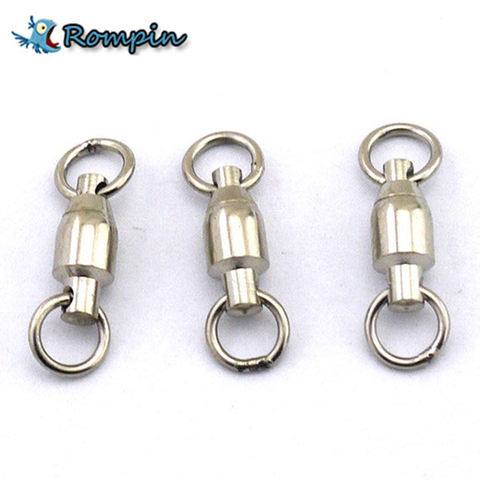 Rompin 10Pcs/lot Heavy Duty Ball Bearing Stainless Steel Fishing Rolling Swivels Connector Hook Solid Rings Size 0/1/2/3/4/5# ► Photo 1/1