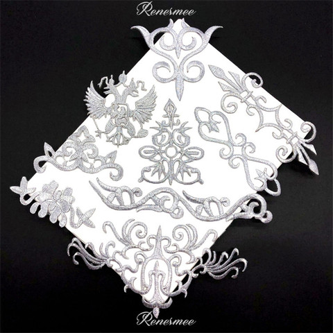 5Pcs Silver Retro Iron on Appliques in Garments Steamers Clothing Embroidery Patch Fabric Sticker Iron On Patch Craft Sewing ► Photo 1/6