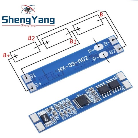 ShengYang 3S 12V 8A  Li-ion 18650 Lithium Battery Charger Protection Board  11.1V 12.6V  10A BMS Charger Protection Board ► Photo 1/6