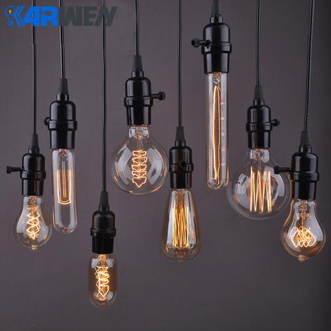 Edison Bulb E27 40W Incandescent Retro Lamp 220V ST64 A19 T45 T10 G80 G95 Ampoule Vintage Bulb Edison Lamp filament Light bulb ► Photo 1/6
