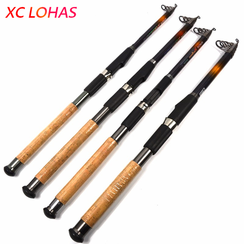 Super Strength Hybrid Carbon Fishing Rod Telescopic Fishing Pole Imitation Wood Handle Metal Rear Cover Sea Fishing Rod Tackle ► Photo 1/1