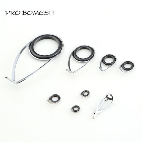 Pro Bomesh 7.7g 8pcs/Kit Spinning Fishing Rod Guide Set Kit With SIC Ring Stainless Steel Guide DIY Fishing Guide Rod  Accessory ► Photo 1/4