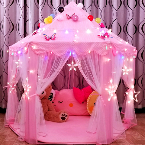 Portable Kids Toy Tipi Tent Ball Pool Princess Girl Castle Play