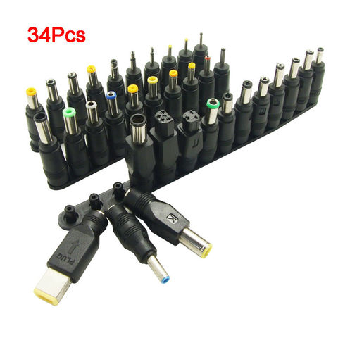 Newest 34pcs/Set 5.5x2.1mm Multi-type Male Jack for DC Plugs for AC Power Adapter Computer Cables Connectors for Notebook Laptop ► Photo 1/6