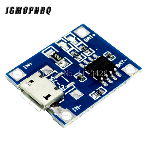 10pcs/lot 5V 1A Micro USB 18650 Lithium Battery Charging Board Charger Module+Protection Dual Functions TP4056 ► Photo 1/2