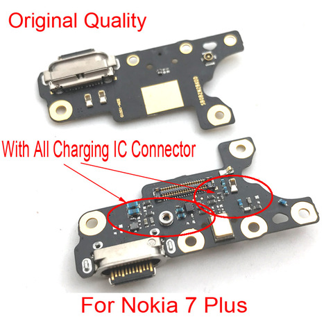 New For Nokia 7 plus 7+ TA-1049 1055 1062 Charger Charging Port Dock Connector Micro USB Port Flex Cable Board Repair Parts ► Photo 1/6