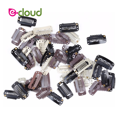 20pcs/lot U Shape and Wire Shape Snap Clips For Hair Extensions Tool With Silicone Back Wig Clips In Weave Wig Accessory ► Photo 1/6