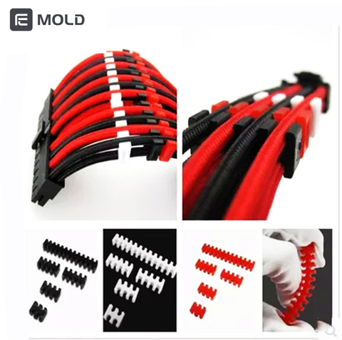 Comb line CPU GPU Extension cable combo, Black,Red,White  Wire diameter 2.3mm 3.3mm Cut line machine water cooler gadget tools ► Photo 1/6
