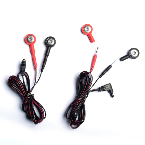 2 Pieces Replacement Electrode TENS Lead Wires With 4 Pieces Adapter Snap Use For TENS Units ► Photo 1/4