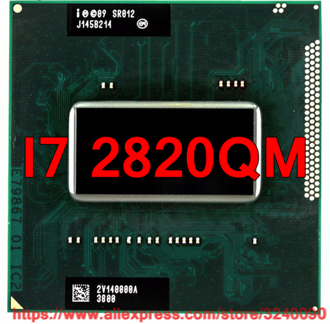 Original lntel Core I7 2820QM SR012 CPU (8M Cache/2.3GHz-3.4GHz/Quad-Core) i7-2820qm Laptop processor free shipping  ► Photo 1/1