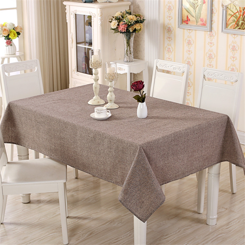 Rectangle Cotton Linen Tablecloth Plain Table Cloth Cover Dining Tea Home Decor 
