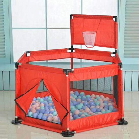 Baby Playpen Portable  Fencing For Children Folding Safety Fence Barriers For Ball Pool  Child Travel Basketball hoop ► Photo 1/6