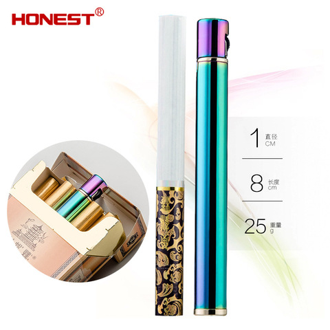 Honest mini refillable lighters, men & female creative slim mini matchstick gas lighter ► Photo 1/3