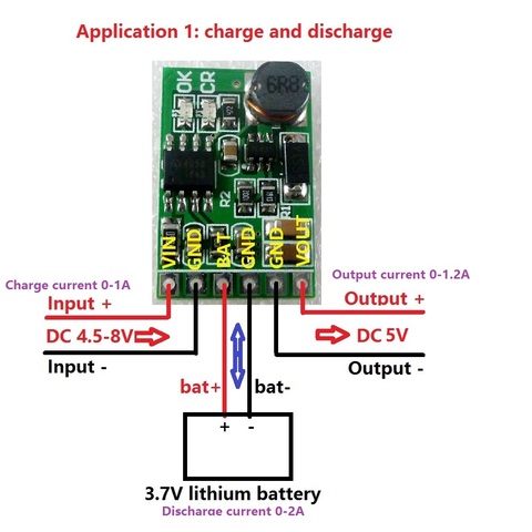 6W 5V UPS mobile power Diy Board Charger & Step-up DC DC Converter Module for 3.7V 18650 lithium battery ► Photo 1/6